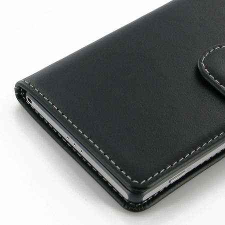 Pdair Sony Xperia Z2 Leather Book Type Case - Black