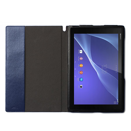 Zenus Sony Xperia Z2 Tablet Metallic Diary Stand Case - Navy
