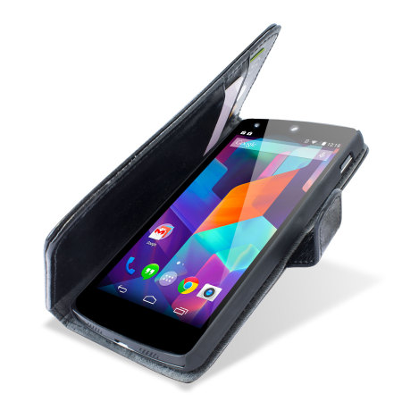 Adarga Wallet Nexus 5 Stand Case with Smart Function  - Black