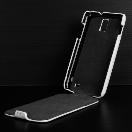 Slimline Carbon Fibre Style Samsung Galaxy S2 LTE Flip Case - White