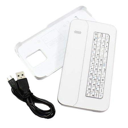 Galaxy S5 Magnetic Bluetooth QWERTY keyboard Case - White