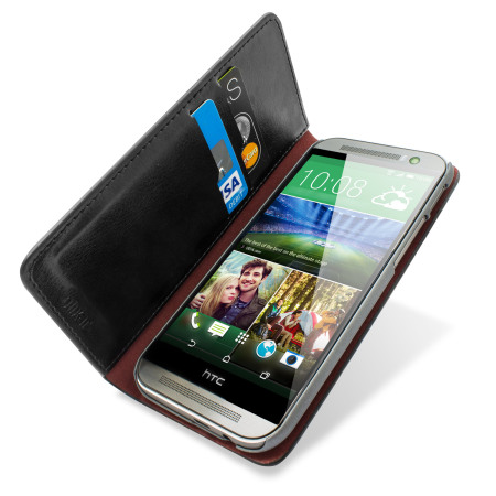 Olixar Leather-Style HTC One M8 Lommebok Deksel - Svart