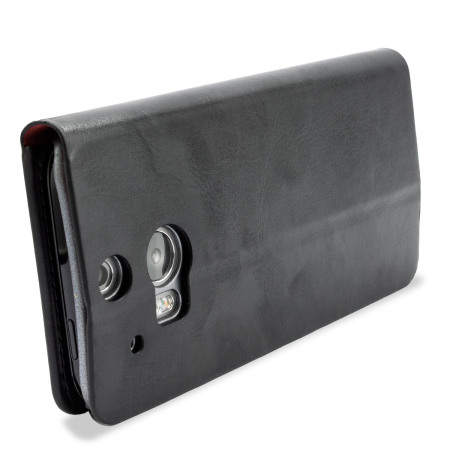 Olixar Leather-Style HTC One M8 Wallet Case Schwarz