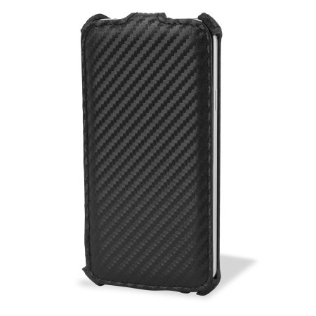 Encase Slimline Carbon Fibre-Style Galaxy S5 Vertical Flip Case