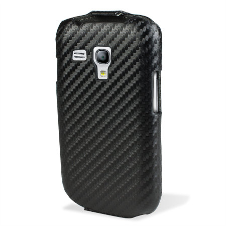 Slimline Carbon Fibre-Style Galaxy S3 Mini Vertical Flip Case