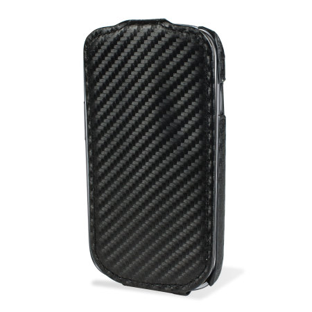 Slimline Carbon Fibre-Style Galaxy S3 Mini Vertical Flip Case
