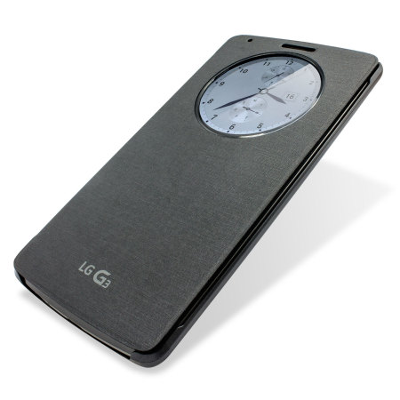 Housse QuickCircle LG G3 Chargement Qi – Noire Métallique