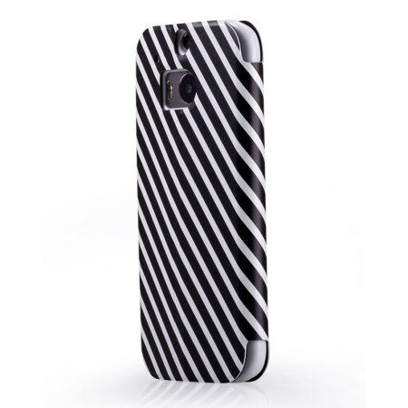Momax HTC One M8 Flip Stand Case - Black Stripes