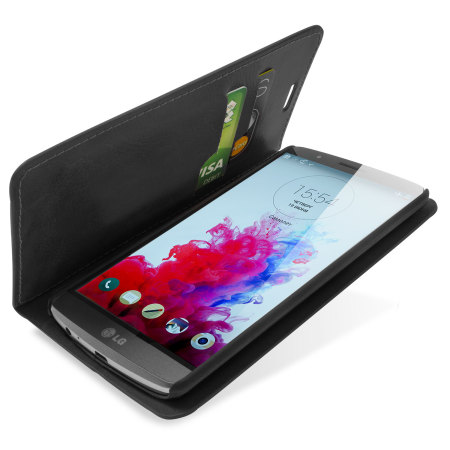 Housse LG G3 Encase Style Portefeuille – Noire