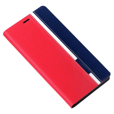 Encase Premium Wiko Rainbow Tasche in Rot / Blau