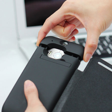 enCharge HTC One M8 Power Jacket Hard Case 4500mAh - Black