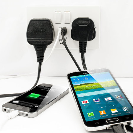 UK Power Socket with USB Charging Wall Plate Twin pack