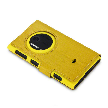FlexiShield Leather-Style Nokia Lumia 1020 Wallet Case - Yellow