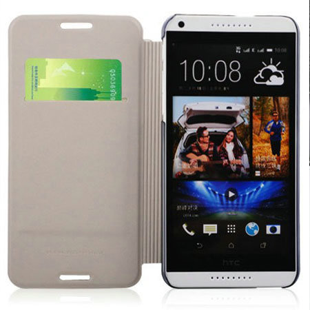 BASEUS Leather-Style Wallet Stand HTC Desire 816 Case - White