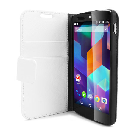 Funda Nexus 5 Encase Premium Estilo Cartera con Soporte - Blanca