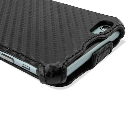 Encase iPhone 6S / 6 Carbon Fibre Leather-Style Flip Case - Black