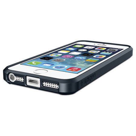 Spigen SGP Ultra Hybrid suojakotelo iPhone 5S / 5 - Metalli liuskekivi