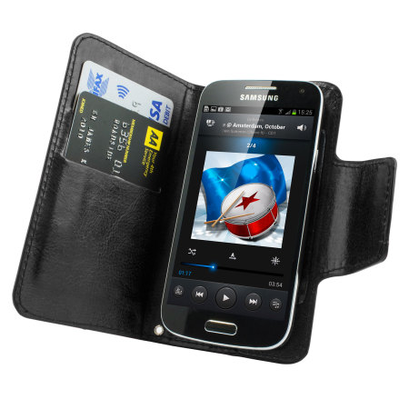 Encase Rotating 4 Inch Leather-Style Universal Phone Fodral - Svart