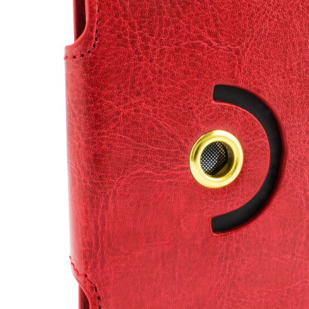Encase Rotating 4 Zoll Kunstleder Universal Phone Hülle in Rot