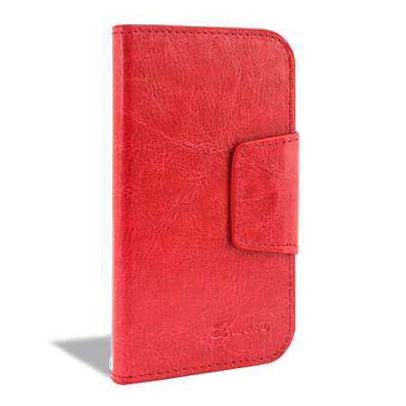 Encase Rotating 5 Inch Leather-Style Universal Phone Skal - Röd