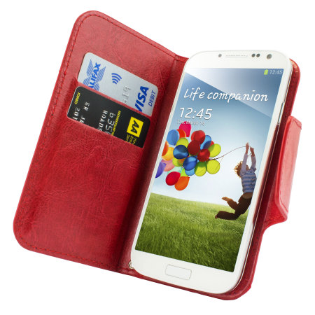 Encase Rotating 5 Inch Leather-Style Universal Phone Case - Red