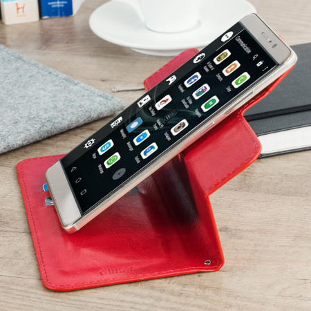 Encase Rotating 5.5 Zoll Kunstleder Universal Phone Hülle in Rot