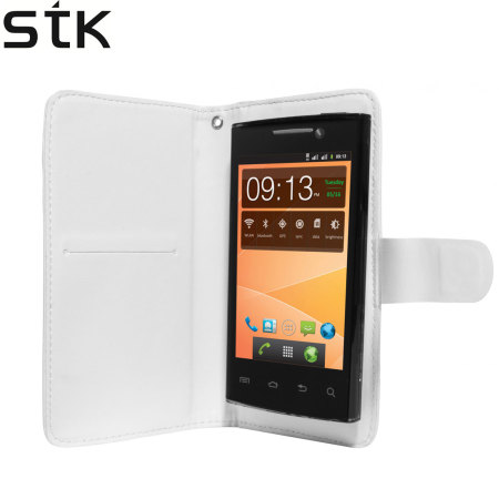 Funda cartera blanca STK smartphones 5 pugadas