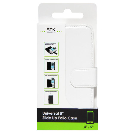 Funda cartera blanca STK smartphones 5 pugadas