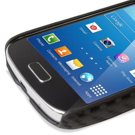 Encase Carbon Fibre-Style Samsung Galaxy S4 Mini Back Case - Black