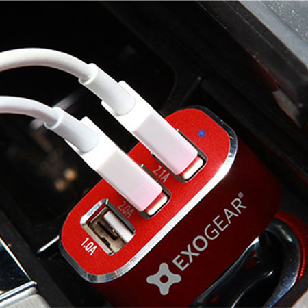 EXOGEAR ExoCharge 3 Port 5.1A Car Charger