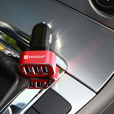 Chargeur Voiture Triple USB EXOGEAR ExoCharge 5.1A