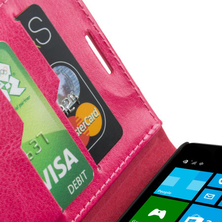 Encase Leather-Style Nokia Lumia 930 Wallet Stand Case - Hot Pink