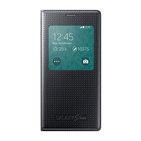 Official Samsung Galaxy S5 Mini S-View Premium Cover - Dimpled Black