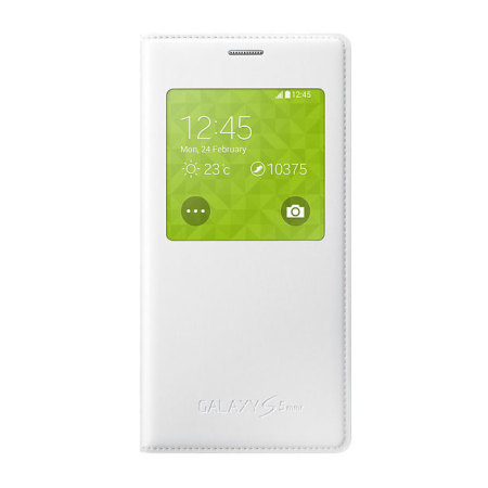Official Samsung Galaxy S5 Mini S-View Premium Cover - Metallic White