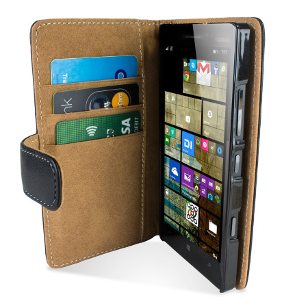 Encase Nokia Lumia 930 Tasche Wallet Case in Schwarz