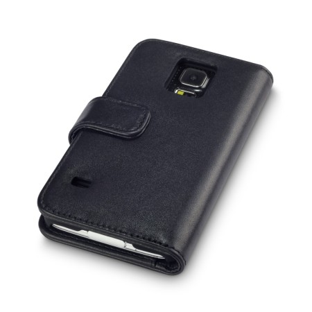 Olixar Genuine Leather Samsung Galaxy S5 Wallet Case - Black
