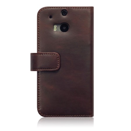 Olixar HTC One M8 Genuine Leather Wallet Case - Brown