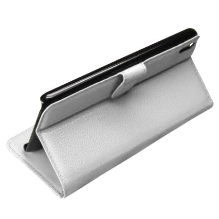 Adarga Leather-Style HTC Desire 816 Wallet Case - White