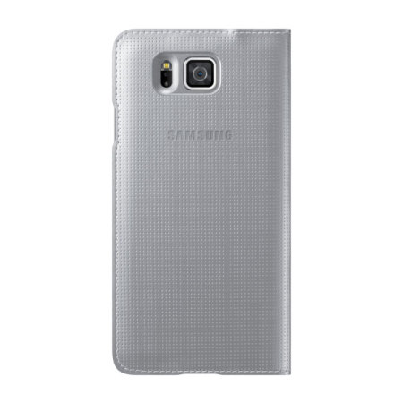 Official Samsung Galaxy Alpha S-View Premium Cover Case - Silver