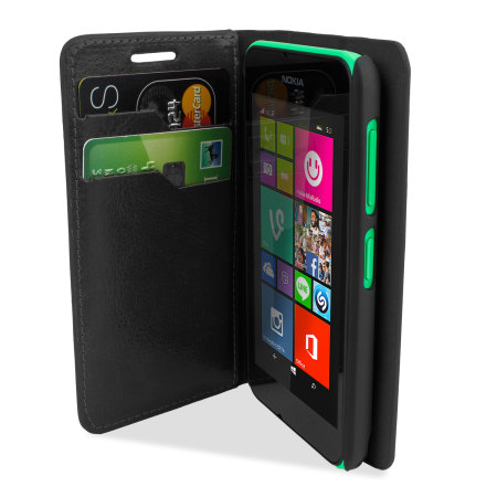Encase Nokia Lumia 530 WalletCase Tasche in Schwarz