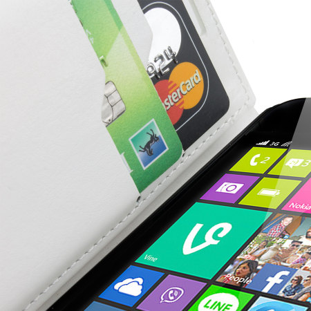 Encase Leather-Style Nokia Lumia 530 Wallet Case With Stand - White