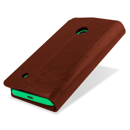 Encase Leather-Style Nokia Lumia 530 Wallet Case With Stand - Brown