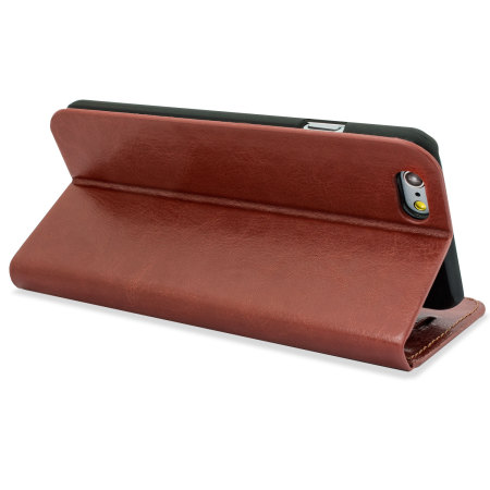 Encase Leather-Style iPhone 6 Plus Wallet Case With Stand - Brown
