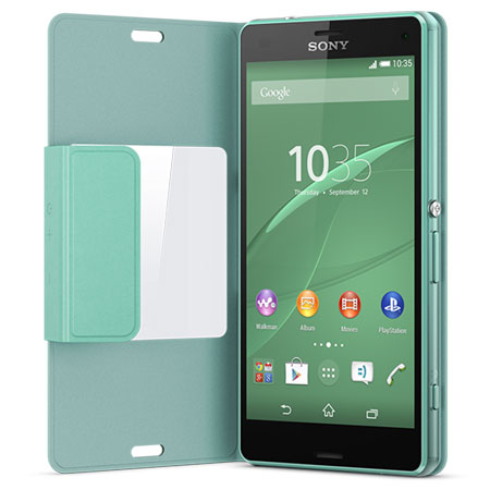 Sony Xperia Z3 Compact Style-Up Smart Window Cover - Aqua Green