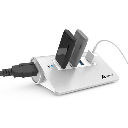 Aukey Aluminium 4 Port USB 3.0 Hub - Silver