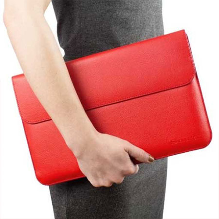 Snugg Leather-Style Wallet Microsoft Surface Pro 3 Pouch - Red