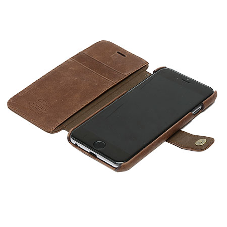 Zenus Vintage Diary iPhone 6S / 6 Genuine Leather Case - Dark Brown
