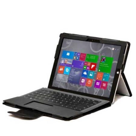 Microsoft Surface Pro 3 Leather-Style Stand Case - Black
