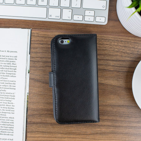 Funda iPhone 6S Olixar Piel Genuina Estilo Cartera - Negra