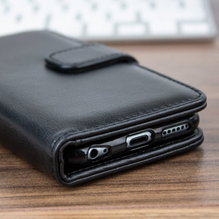 olixar genuine leather iphone 6s wallet case - black